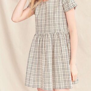 EUC Urban Renewal Black and White Checkered Babydoll Dress